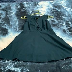 Dark teal mini dress
